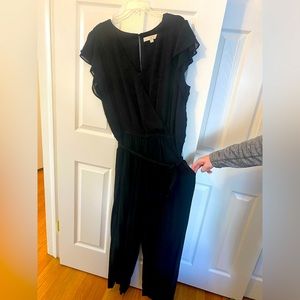 Loft black jumpsuit with loose pants and tie waist 😍